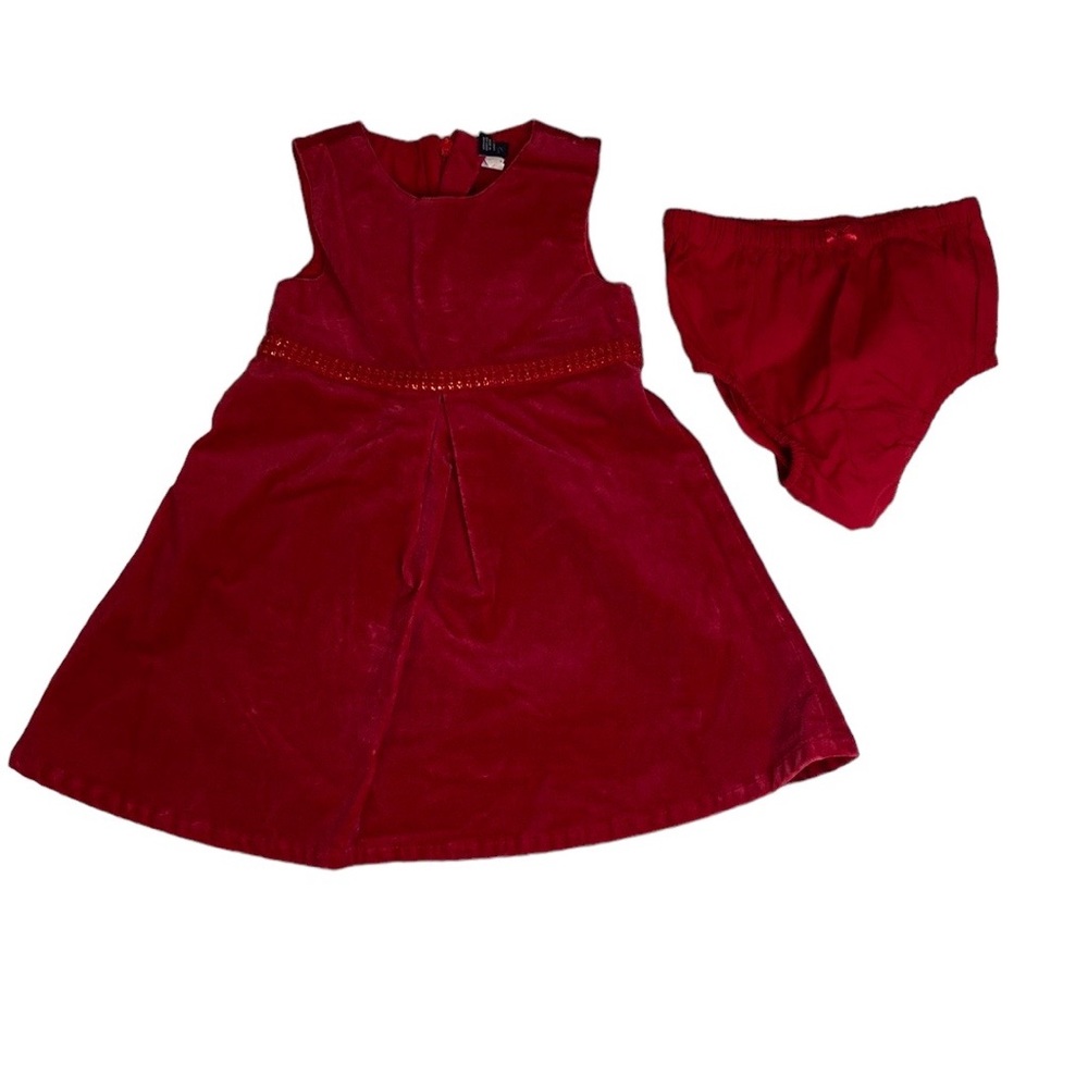 Baby Gap Red Sleeveless Lined Dress Set